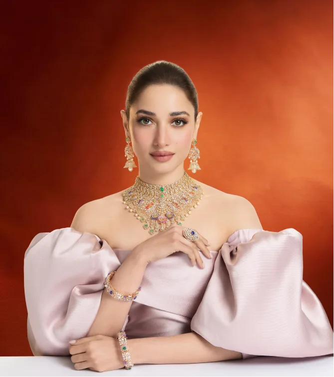 Model wearing jewelry